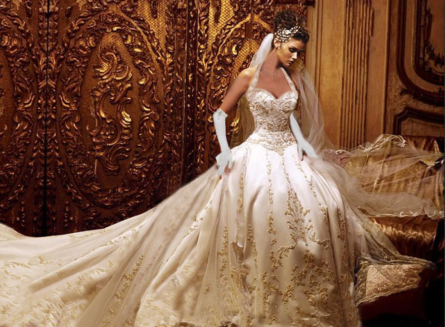 Orifashion HandmadePerfect Bridal Gown with Long Cathedral Train